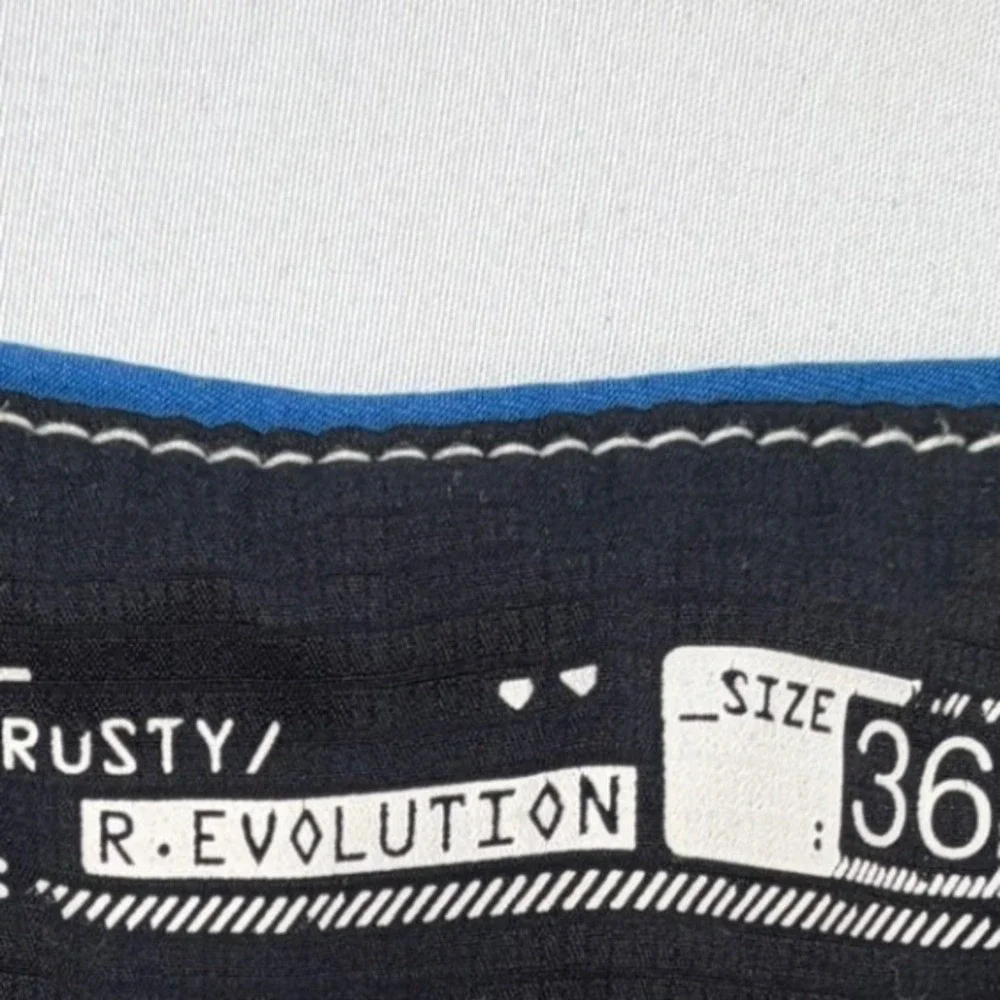 Rusty R.Evolution Mens Board Shorts Navy Blue Size 36 Surf Swim Trunks Cargo